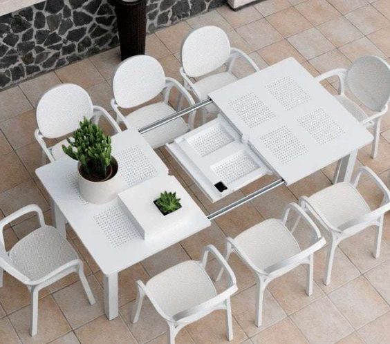 Nardi Libeccio Resin Rectangle Outdoor Patio Dining Table 86 inch - Outdoorsiness