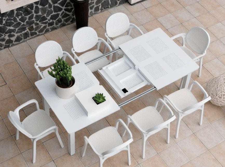 Nardi Libeccio Resin Rectangle Outdoor Patio Dining Table 86 inch - Outdoorsiness