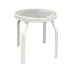 Oasis 18in Round Acrylic Pool Side Table – Rectangular Straight Leg Frame - Outdoorsiness