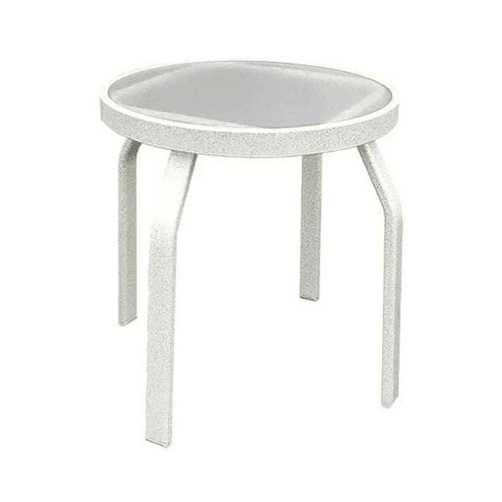 Oasis 18in Round Acrylic Pool Side Table – Rectangular Straight Leg Frame - Outdoorsiness