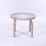 Oasis 24in Round Acrylic Pool Side Table – Round Aluminum Tubing Frame - Outdoorsiness