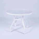 Oasis 36in Round Acrylic Commercial Pool Patio Table – Rectangular Aluminum Tubing - Outdoorsiness