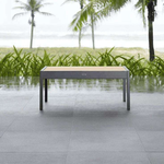 Oceanic 5 Piece Commercial Deep Seating Patio Conversation Set - Aluminum with Teak Accents - Outdoorsiness