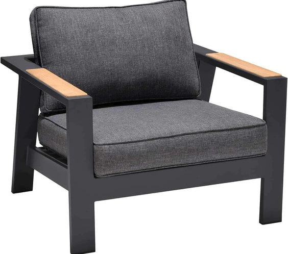 Oceanic Commercial Patio Seating - Aluminum with Teak Accents - Outdoorsiness