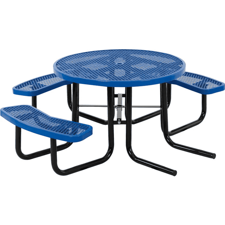 Outdoorsiness Quick Ship 46in Round ADA Compliant Picnic Table – Wheelchair Accessible, Thermoplastic, UL Certified - Outdoorsiness
