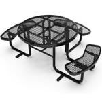 Outdoorsiness Quick Ship 46in Round ADA Compliant Picnic Table – Wheelchair Accessible, Thermoplastic, UL Certified - Outdoorsiness