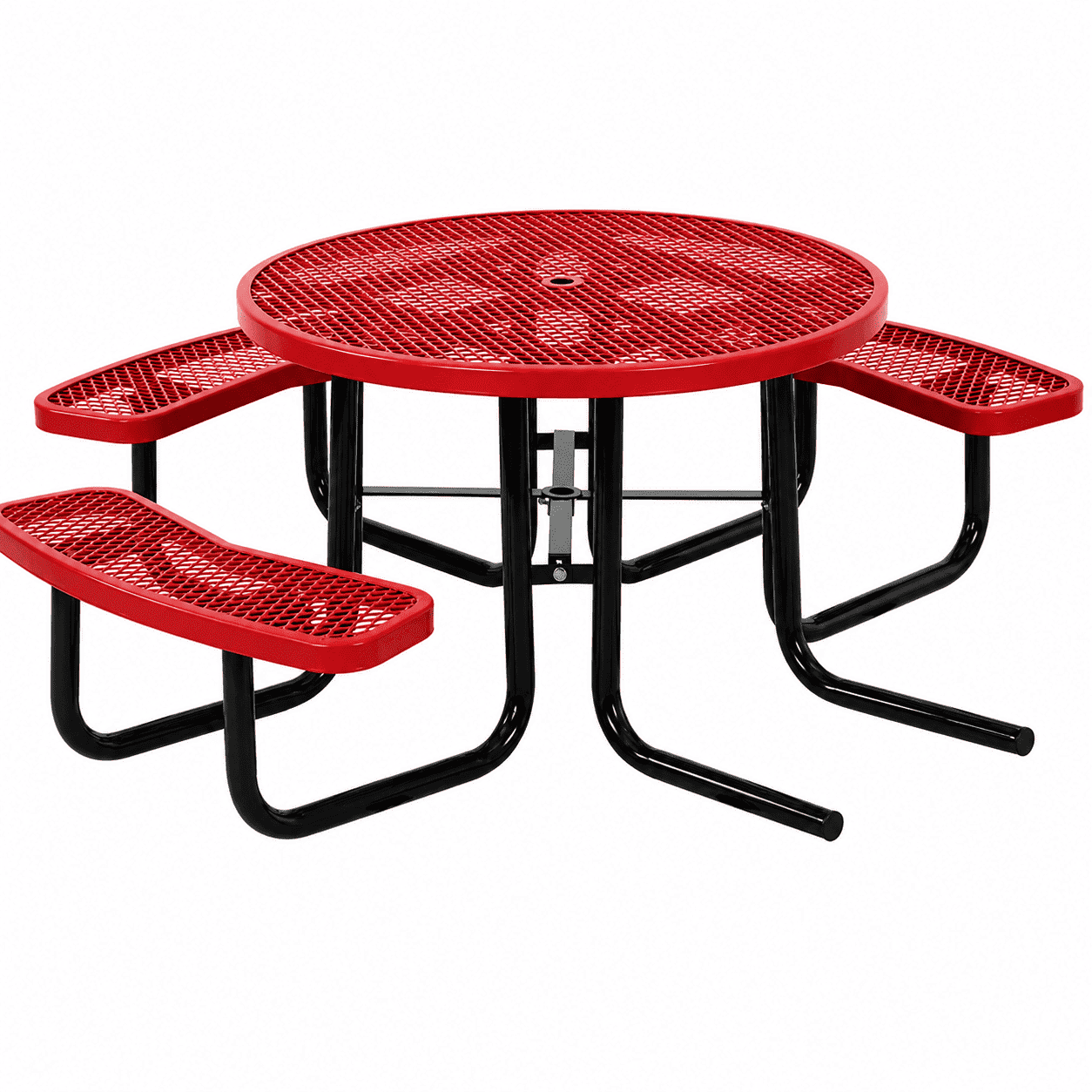 Outdoorsiness Quick Ship 46in Round ADA Compliant Picnic Table – Wheelchair Accessible, Thermoplastic, UL Certified - Outdoorsiness