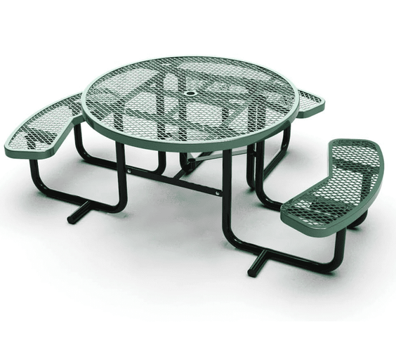 Outdoorsiness Quick Ship 46in Round ADA Compliant Picnic Table – Wheelchair Accessible, Thermoplastic, UL Certified - Outdoorsiness