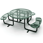 Outdoorsiness Quick Ship 46in Round ADA Compliant Picnic Table – Wheelchair Accessible, Thermoplastic, UL Certified - Outdoorsiness