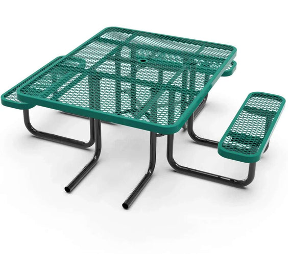 Outdoorsiness Quick Ship 46in Square ADA Compliant Picnic Table – Wheelchair Accessible, Thermoplastic, UL Certified - Outdoorsiness
