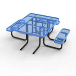 Outdoorsiness Quick Ship 46in Square ADA Compliant Picnic Table – Wheelchair Accessible, Thermoplastic, UL Certified - Outdoorsiness
