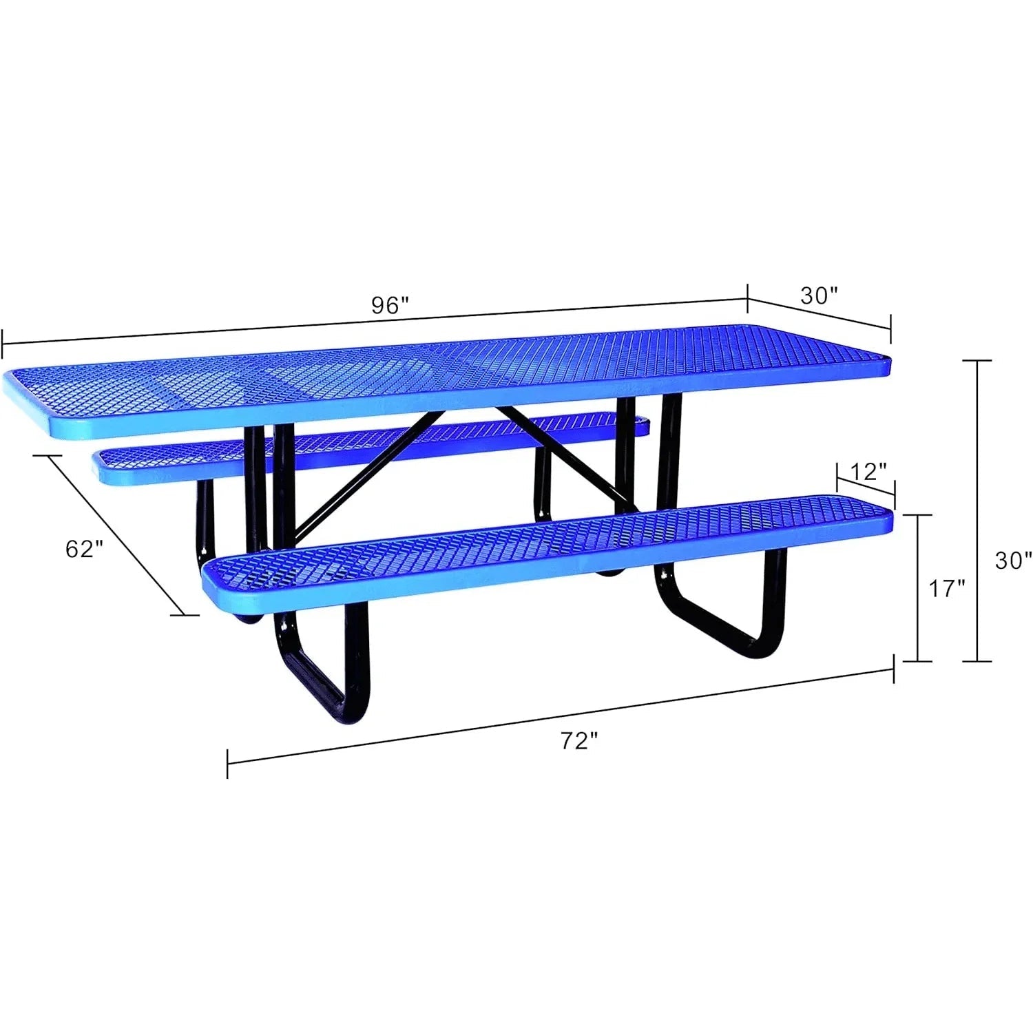 Outdoorsiness Quick Ship 8ft ADA Compliant Rectangular Picnic Table – Wheelchair Accessible, Thermoplastic, UL Certified - Outdoorsiness
