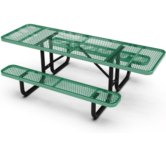 Outdoorsiness Quick Ship 8ft ADA Compliant Rectangular Picnic Table – Wheelchair Accessible, Thermoplastic, UL Certified - Outdoorsiness