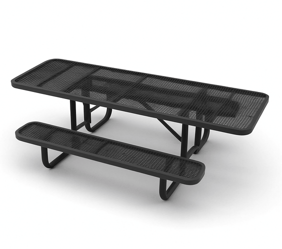 Outdoorsiness Quick Ship 8ft ADA Compliant Rectangular Picnic Table – Wheelchair Accessible, Thermoplastic, UL Certified - Outdoorsiness