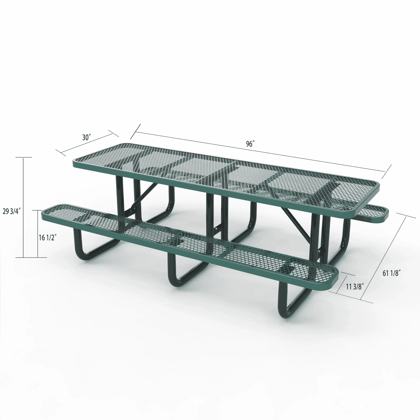 Outdoorsiness Quick Ship 8ft Knock-Down Rectangular Picnic Table – Split Top, Thermoplastic, Commercial Grade - Outdoorsiness