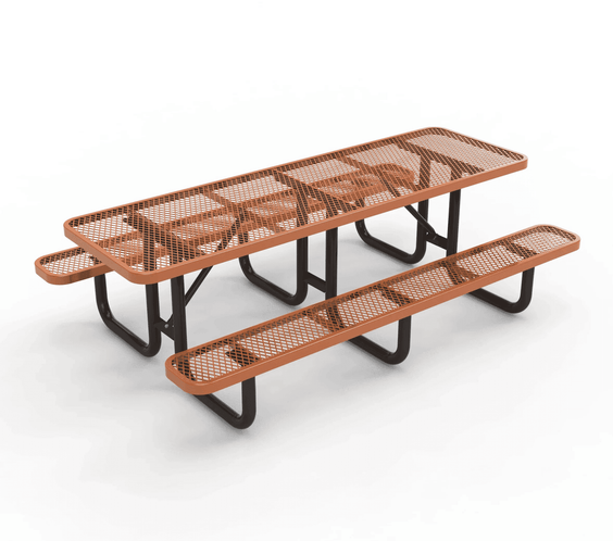 Outdoorsiness Quick Ship 8ft Knock-Down Rectangular Picnic Table – Split Top, Thermoplastic, Commercial Grade - Outdoorsiness