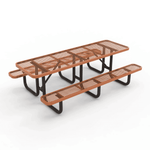 Outdoorsiness Quick Ship 8ft Knock-Down Rectangular Picnic Table – Split Top, Thermoplastic, Commercial Grade - Outdoorsiness