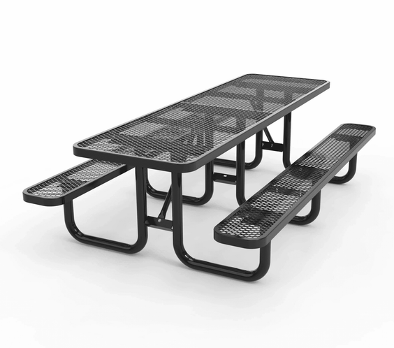 Outdoorsiness Quick Ship 8ft Knock-Down Rectangular Picnic Table – Split Top, Thermoplastic, Commercial Grade - Outdoorsiness
