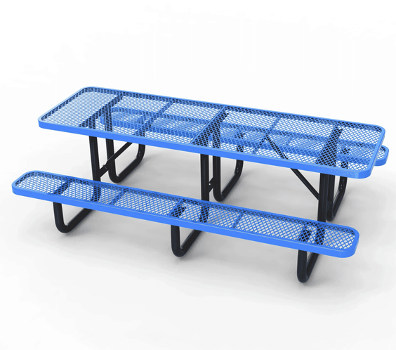 Outdoorsiness Quick Ship 8ft Knock-Down Rectangular Picnic Table – Split Top, Thermoplastic, Commercial Grade - Outdoorsiness