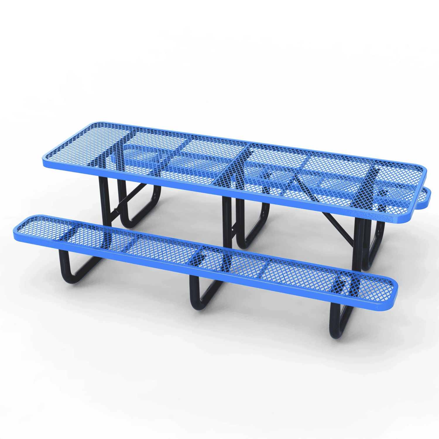 Outdoorsiness Quick Ship 8ft Knock-Down Rectangular Picnic Table – Split Top, Thermoplastic, Commercial Grade - Outdoorsiness