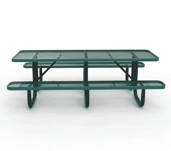 Outdoorsiness Quick Ship 8ft Knock-Down Rectangular Picnic Table – Split Top, Thermoplastic, Commercial Grade - Outdoorsiness