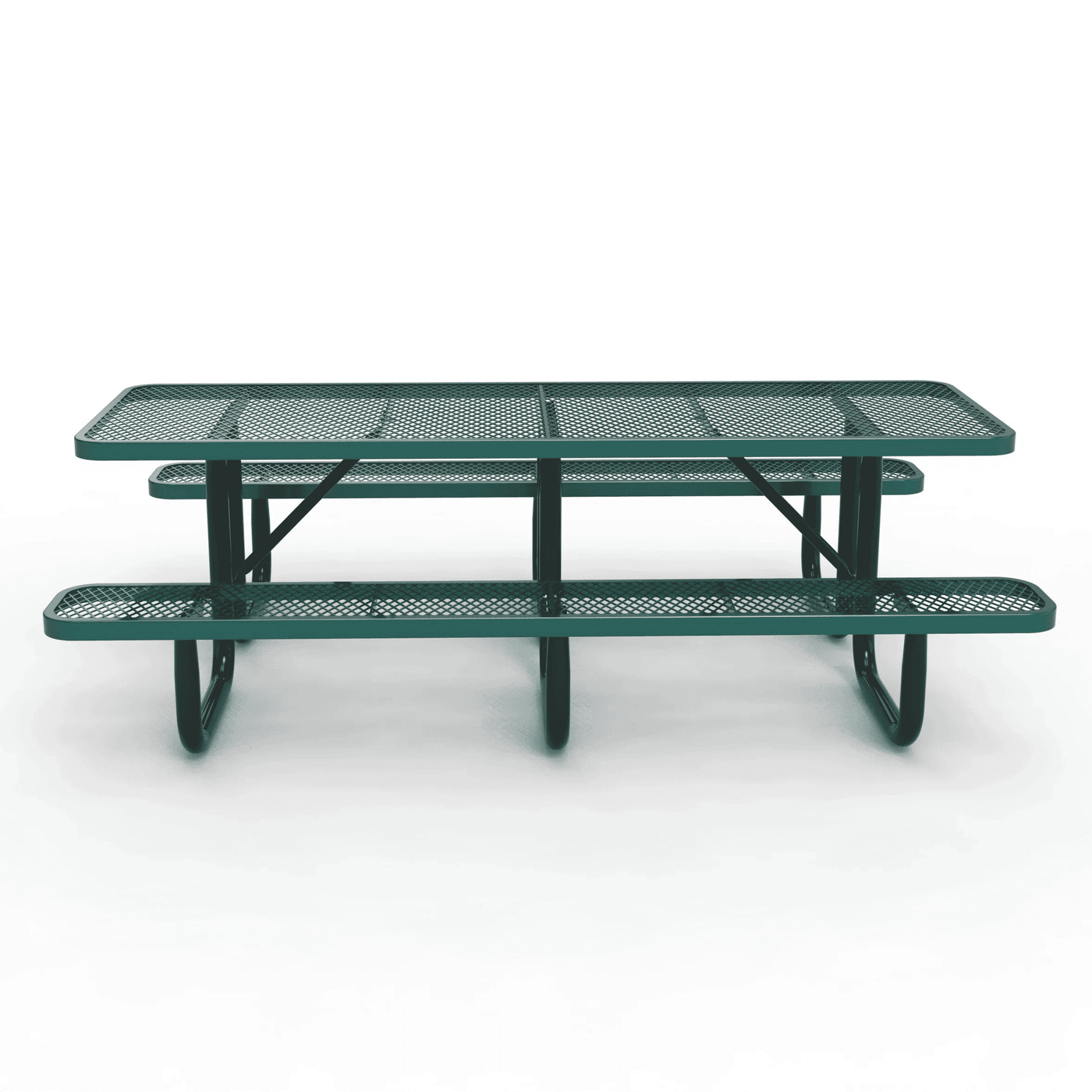 Outdoorsiness Quick Ship 8ft Knock-Down Rectangular Picnic Table – Split Top, Thermoplastic, Commercial Grade - Outdoorsiness