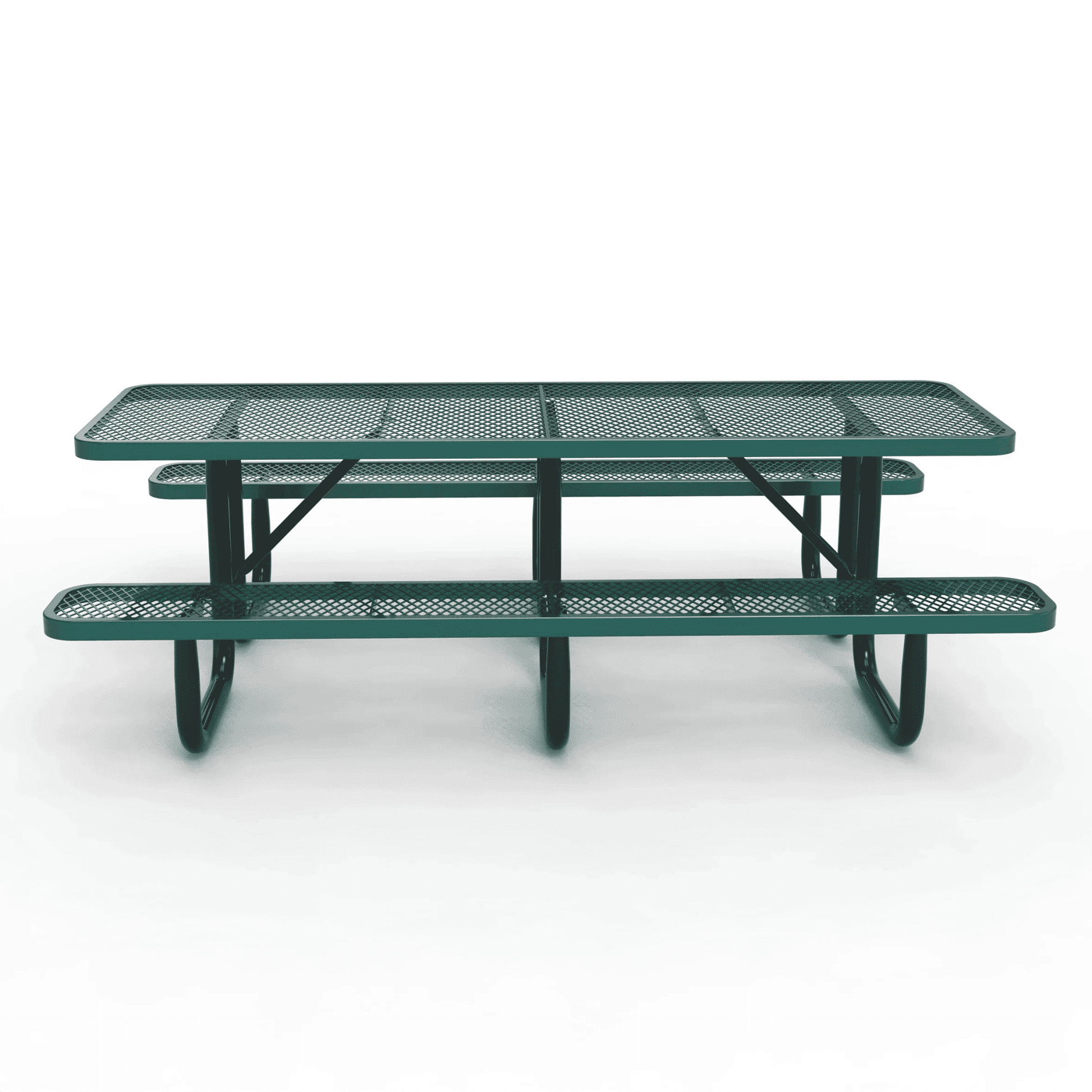 Outdoorsiness Quick Ship 8ft Knock-Down Rectangular Picnic Table – Split Top, Thermoplastic, Commercial Grade - Outdoorsiness
