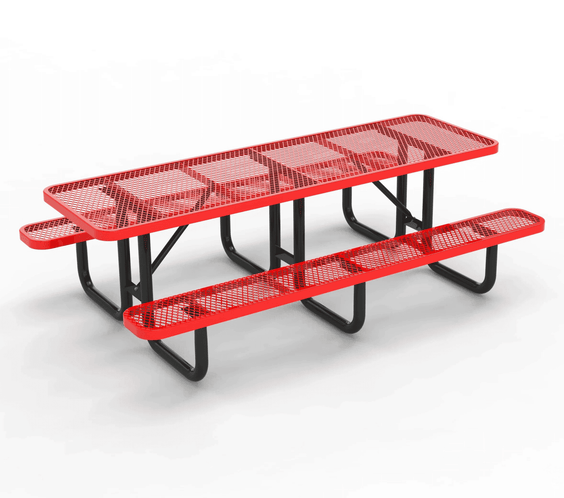 Outdoorsiness Quick Ship 8ft Knock-Down Rectangular Picnic Table – Split Top, Thermoplastic, Commercial Grade - Outdoorsiness