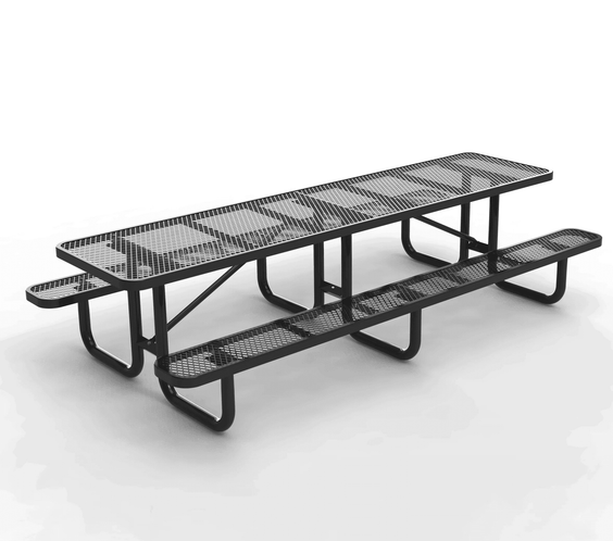 Outdoorsiness Quick Ship Commercial 10ft Rectangular Picnic Table – Thermoplastic Expanded Metal, UL Certified - Outdoorsiness