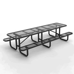 Outdoorsiness Quick Ship Commercial 10ft Rectangular Picnic Table – Thermoplastic Expanded Metal, UL Certified - Outdoorsiness