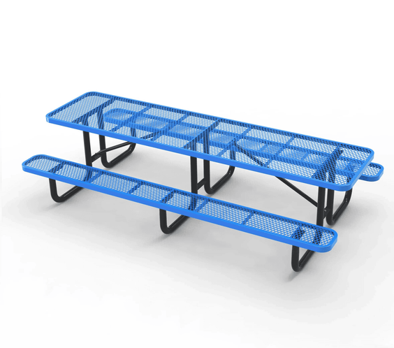 Outdoorsiness Quick Ship Commercial 10ft Rectangular Picnic Table – Thermoplastic Expanded Metal, UL Certified - Outdoorsiness