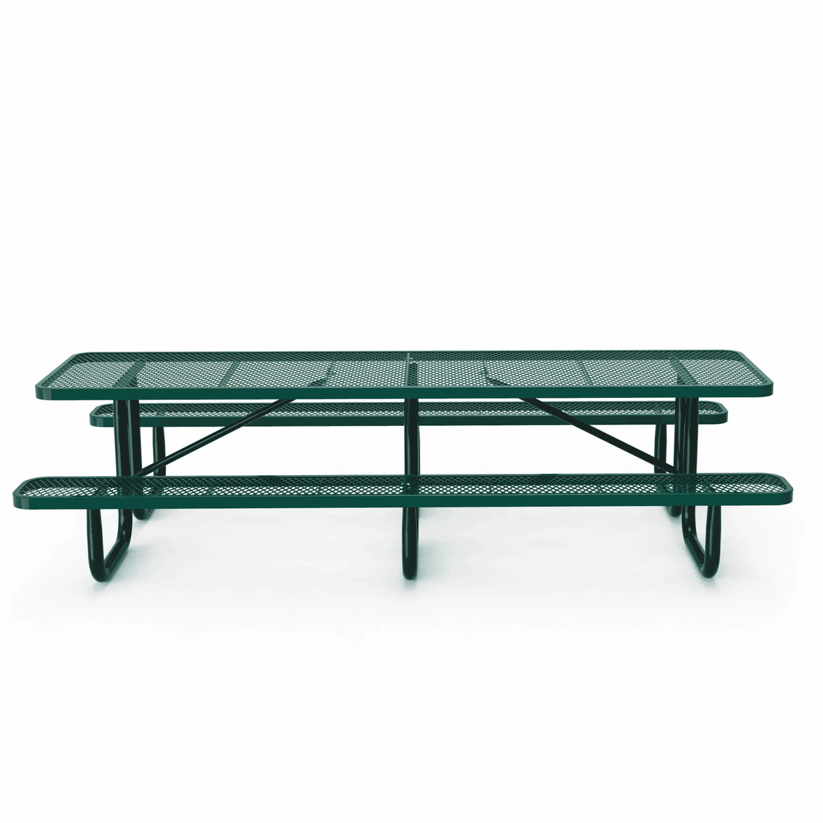 Outdoorsiness Quick Ship Commercial 10ft Rectangular Picnic Table – Thermoplastic Expanded Metal, UL Certified - Outdoorsiness