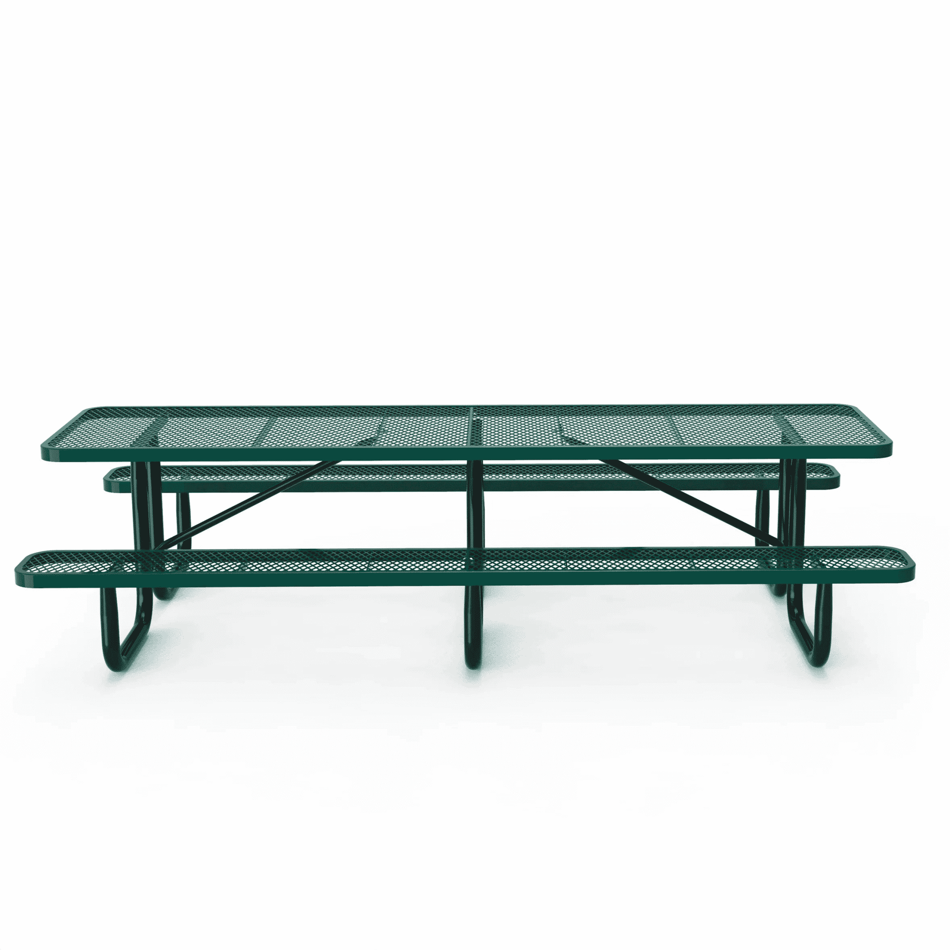 Outdoorsiness Quick Ship Commercial 10ft Rectangular Picnic Table – Thermoplastic Expanded Metal, UL Certified - Outdoorsiness