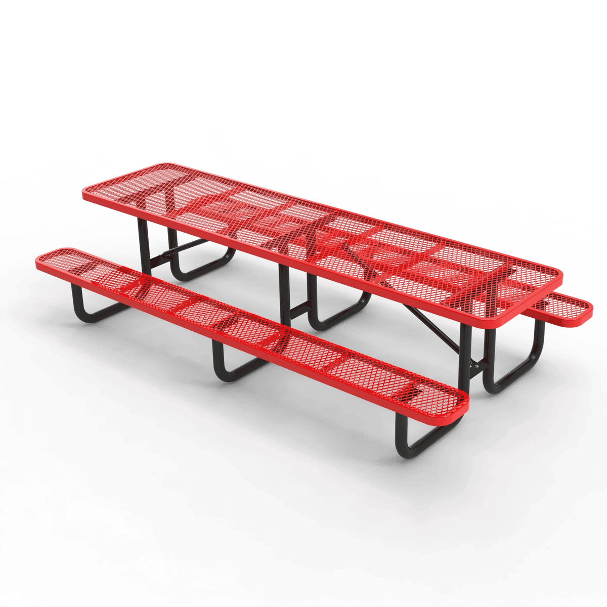 Outdoorsiness Quick Ship Commercial 10ft Rectangular Picnic Table – Thermoplastic Expanded Metal, UL Certified - Outdoorsiness