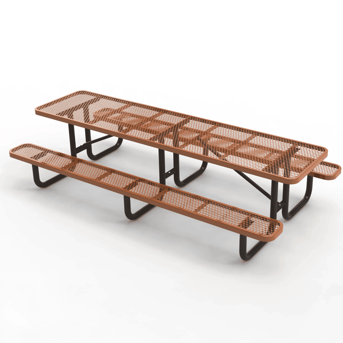 Outdoorsiness Quick Ship Commercial 10ft Rectangular Picnic Table – Thermoplastic Expanded Metal, UL Certified - Outdoorsiness