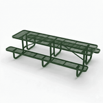 Outdoorsiness Quick Ship Commercial 10ft Rectangular Picnic Table – Thermoplastic Expanded Metal, UL Certified - Outdoorsiness