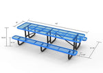 Outdoorsiness Quick Ship Commercial 10ft Rectangular Picnic Table – Thermoplastic Expanded Metal, UL Certified - Outdoorsiness
