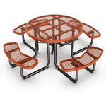 Outdoorsiness Quick Ship Commercial 46in Round Picnic Table – Thermoplastic Expanded Metal, UL Certified - Outdoorsiness