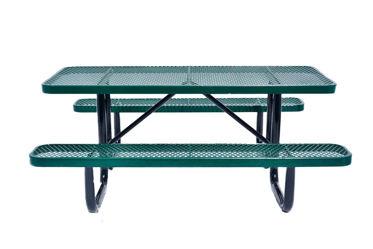Outdoorsiness Quick Ship Commercial 6ft Rectangular Picnic Table – Thermoplastic Expanded Metal, UL Certified - Outdoorsiness