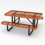 Outdoorsiness Quick Ship Commercial 6ft Rectangular Picnic Table – Thermoplastic Expanded Metal, UL Certified - Outdoorsiness