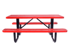 Outdoorsiness Quick Ship Commercial 6ft Rectangular Picnic Table – Thermoplastic Expanded Metal, UL Certified - Outdoorsiness