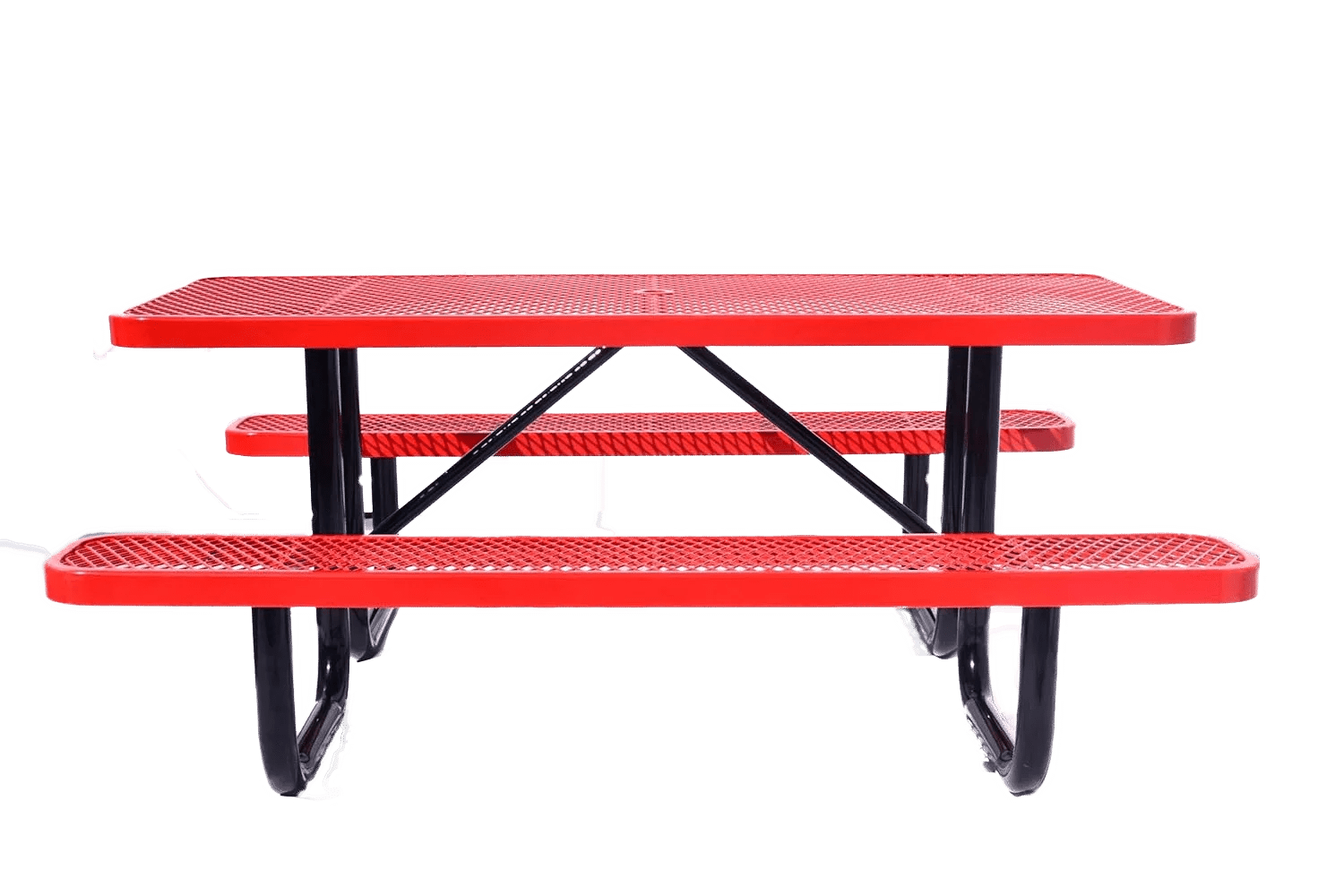 Outdoorsiness Quick Ship Commercial 6ft Rectangular Picnic Table – Thermoplastic Expanded Metal, UL Certified - Outdoorsiness