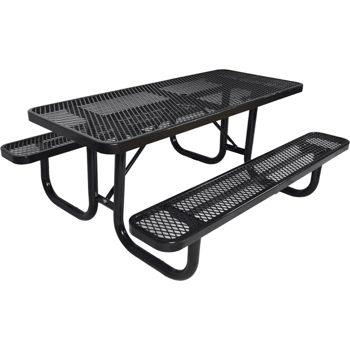 Outdoorsiness Quick Ship Commercial 6ft Rectangular Picnic Table – Thermoplastic Expanded Metal, UL Certified - Outdoorsiness