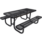 Outdoorsiness Quick Ship Commercial 6ft Rectangular Picnic Table – Thermoplastic Expanded Metal, UL Certified - Outdoorsiness