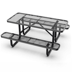 Outdoorsiness Quick Ship Commercial 6ft Rectangular Picnic Table – Thermoplastic Expanded Metal, UL Certified - Outdoorsiness