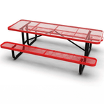 Outdoorsiness Quick Ship Commercial 8ft Rectangular Picnic Table – Thermoplastic Expanded Metal, UL Certified - Outdoorsiness