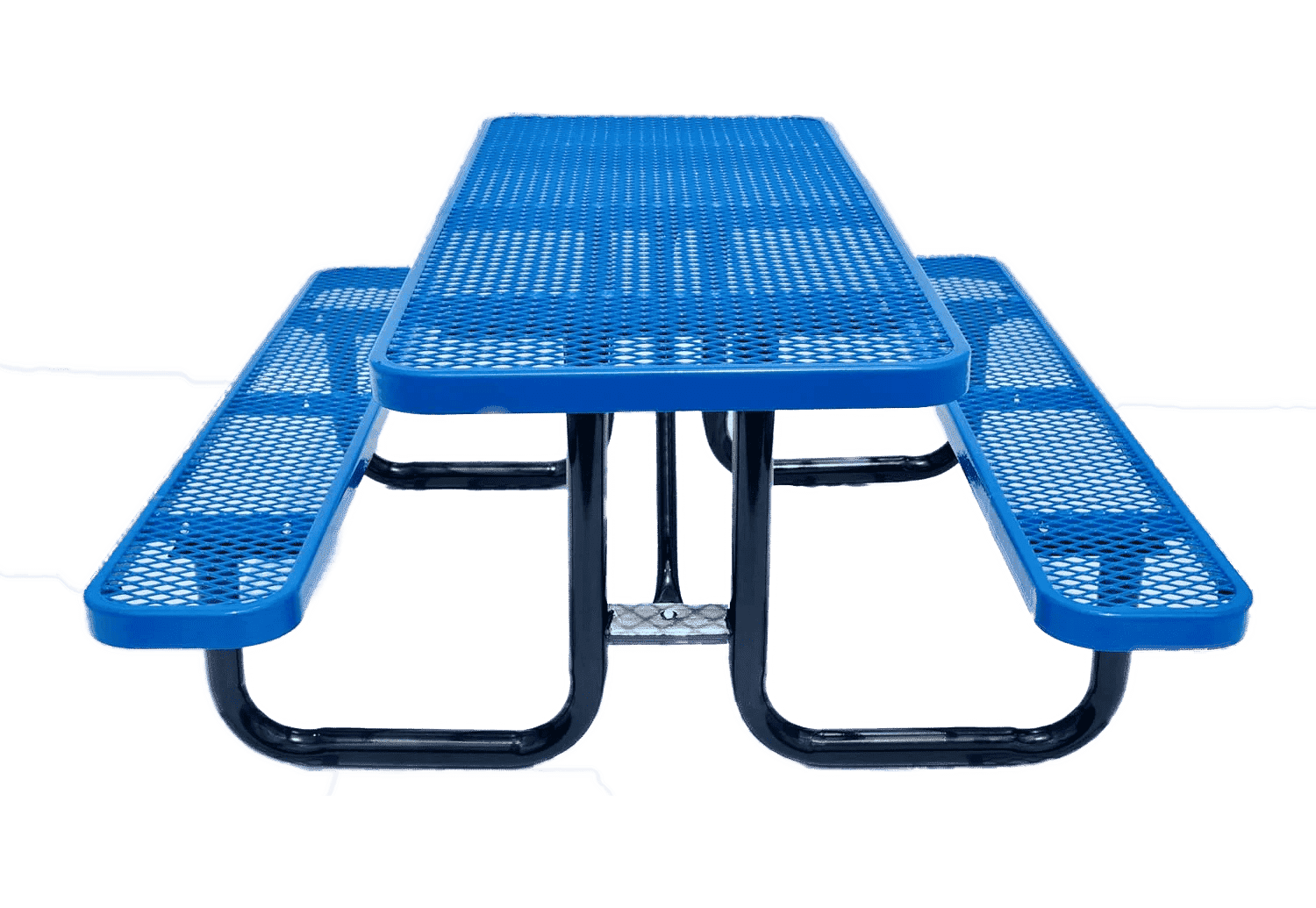 Outdoorsiness Quick Ship Commercial 8ft Rectangular Picnic Table – Thermoplastic Expanded Metal, UL Certified - Outdoorsiness