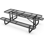 Outdoorsiness Quick Ship Commercial 8ft Rectangular Picnic Table – Thermoplastic Expanded Metal, UL Certified - Outdoorsiness