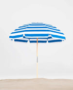 Frankford Emerald Coast Ash Wood 7.5 Foot Wide Octagon Manual Lift Beach Umbrella