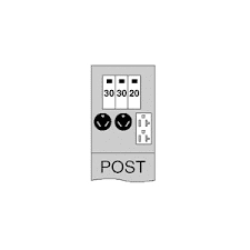30-30-20 amp GFCI RV Pedestal - Direct Bury